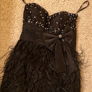 Feather and Beaded cocktail dress